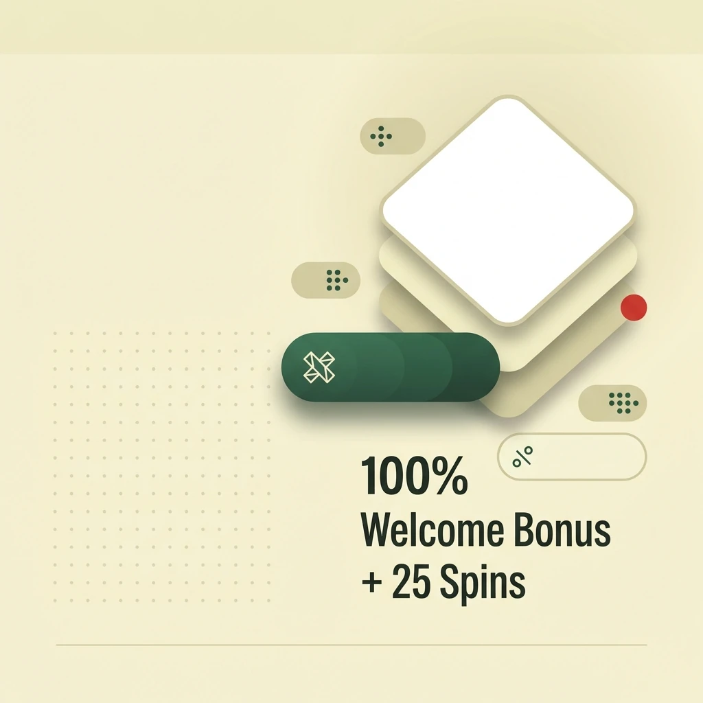 100% Welcome Bonus + 25 Spins